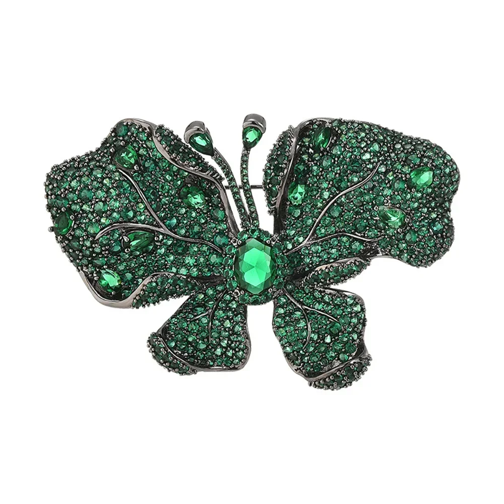 

Женская Брошь в виде бабочки с зеленым кристаллом, модные украшения для мужчин, заколки для красивой девушки, горячая Распродажа, детские подарки для мужчин, оптовая продажа