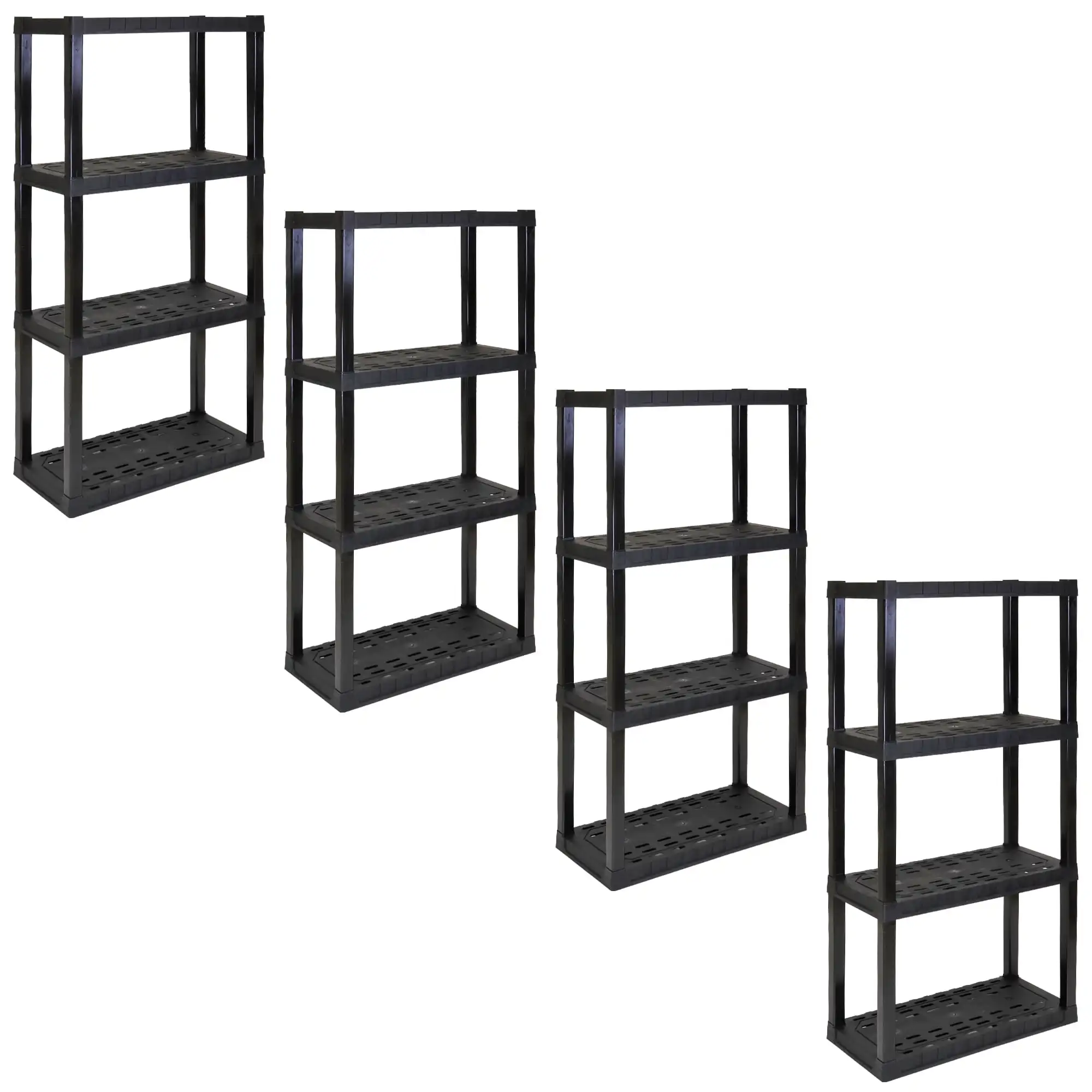 4-Tier Shelving Unit, W30 x D14 x H57" Multipurpose Home Storage Organizer, Black, Pack of 4
4-Tier Shelving Unit, W30 x D14 x H57" Multipurpose Home Storage Organizer, Black, Pack of 4