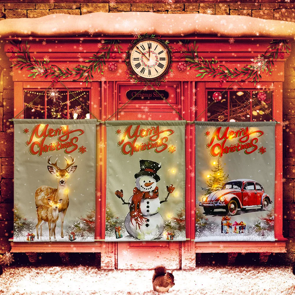 Christmas Decoration Wall Banner Pennant Flag with 10LED Strip Light Hanging Wall Sign Decor for Home Kids Bedroom Front Door
Christmas Decoration Wall Banner Pennant Flag with 10LED Strip Light Hanging Wall Sign Decor for Home Kids Bedroom Front Door