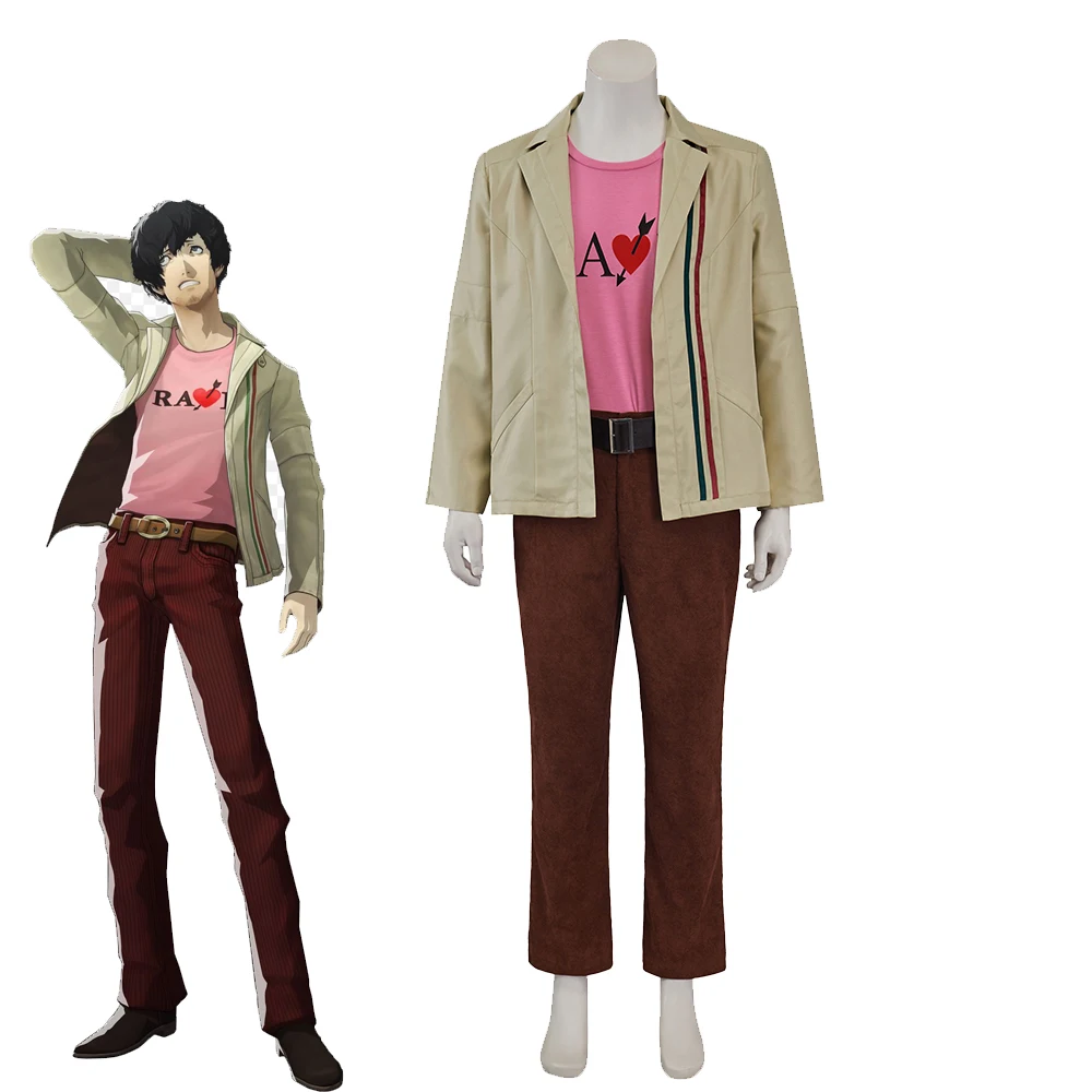 

Game P5 Cosplay Vincent Brooks Costume Men's Jacket Pants Pink Top Suit Halloween Carnival Outfit Causal Suit