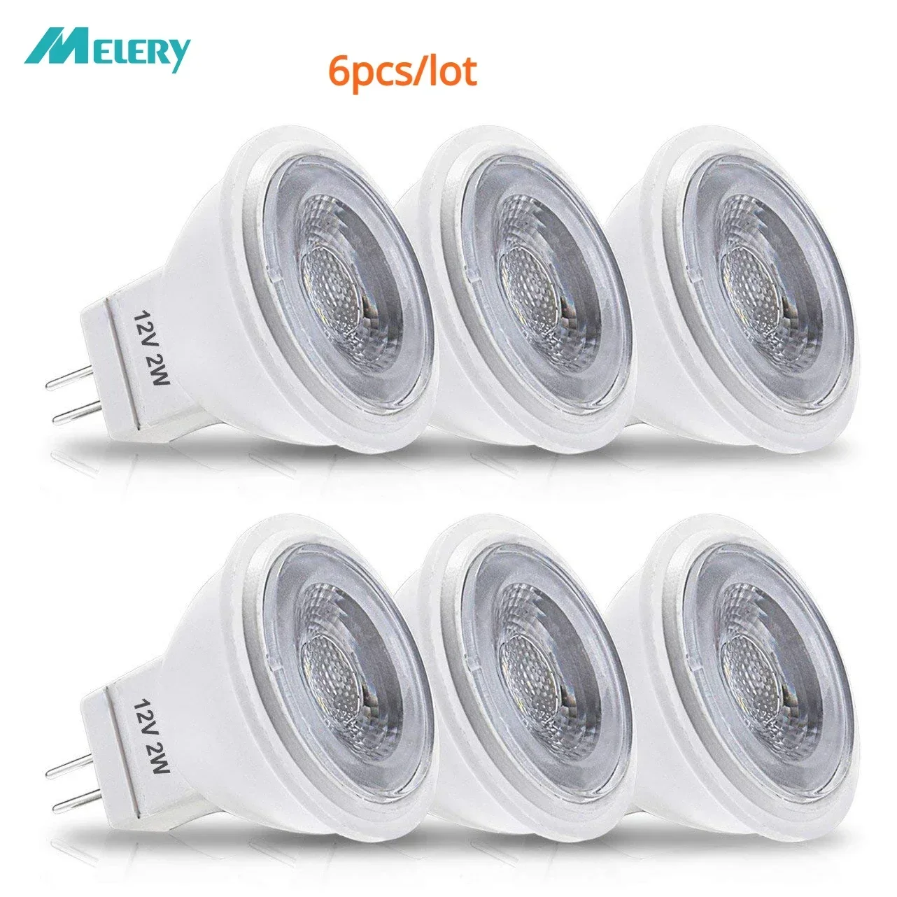 

MR11 LED Light Bulbs 2W Lamp 35W Halogen Bulb Equivalent 3000K Warm White Spotlight 12V 200 Lumen Mini Recessed Lighting 6Pack