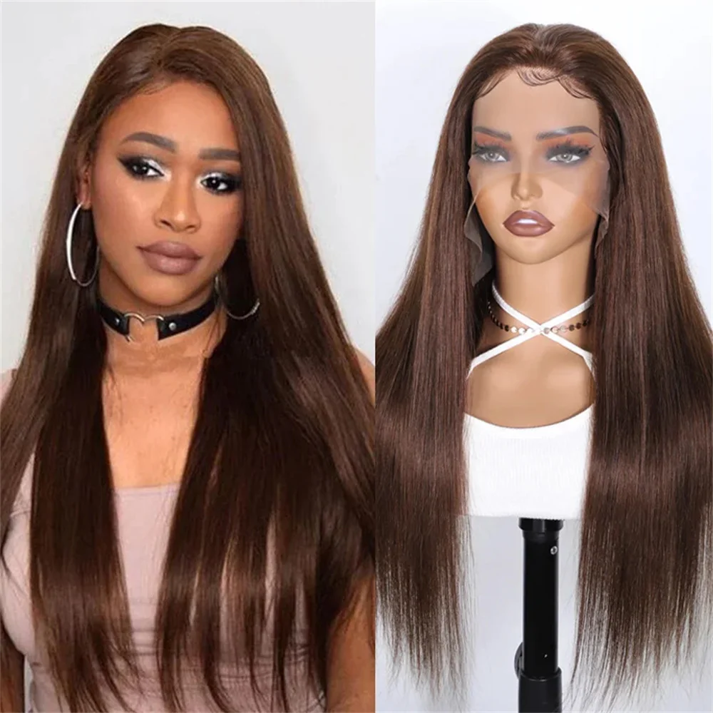 Chocolate Brown Lace 13X4 Straight Lace Front Wig Brazlian Human Hair Wigs Chocolate Brown Transparent Colored Lace Frontal Wig
Chocolate Brown Lace 13X4 Straight Lace Front Wig Brazlian Human Hair Wigs Chocolate Brown Transparent Colored Lace Frontal Wig
