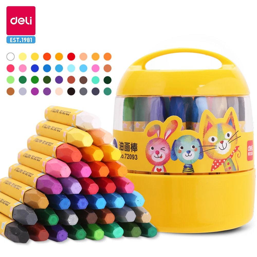 

Deli 36 Colors Oil Pastels Colored Pencil Oil Pastels Color Wax Crayon Color Pen Paiting Pencil 12-36 Colors Optional Kids Gift