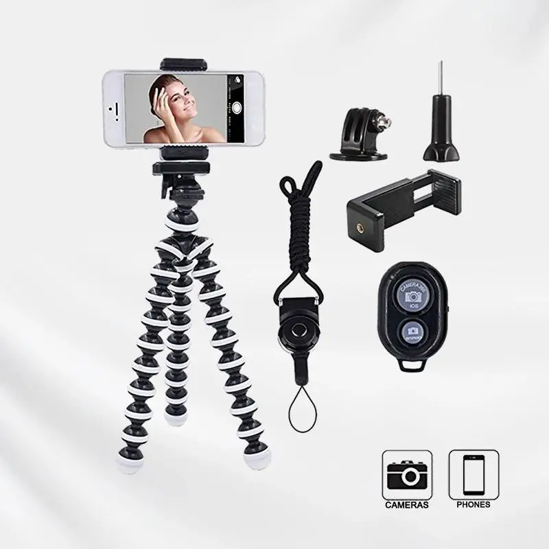 

Black Mini Octopus Tripod Stand Camera Mobile Phone Tripods Desktop Stand for GoPro Hero 7 6 5 Action Cam Holder