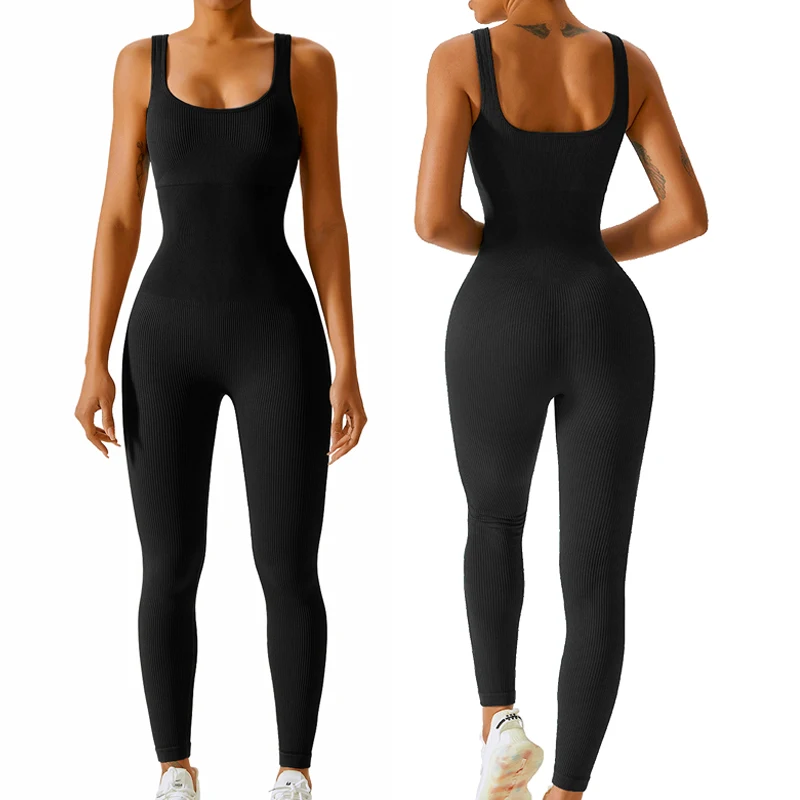 

Ribbed Fitness Sports Jumpsuit Overalls Gym Clothing Yoga Set Wear Pilates Workout Clothes for Women Outfit push-up Activewear