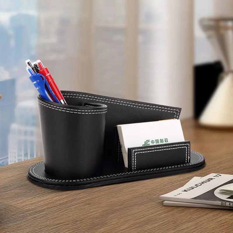 Office Supplies Business Leather Pen Holder with Business Card Storage Stand Creative Multi functional Leather Stationery Storag
Office Supplies Business Leather Pen Holder with Business Card Storage Stand Creative Multi functional Leather Stationery Storag