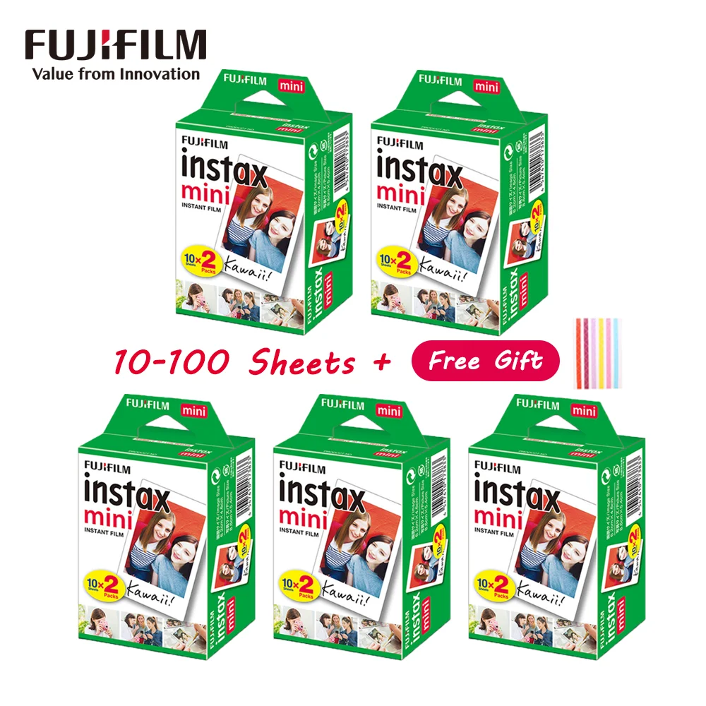 New Fujifilm Instax Mini 9 Film White Edge 20 40 60 100 Sheets/Packs Photo Paper for Fuji Instant Camera 8/7s/11/25/50/90/Sp-2 |