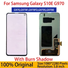 Bloc écran tactile LCD avec brûlure et ombre, pour SAMSUNG Galaxy S10e G970F G970FD G9700, 100% ORIGINAL=