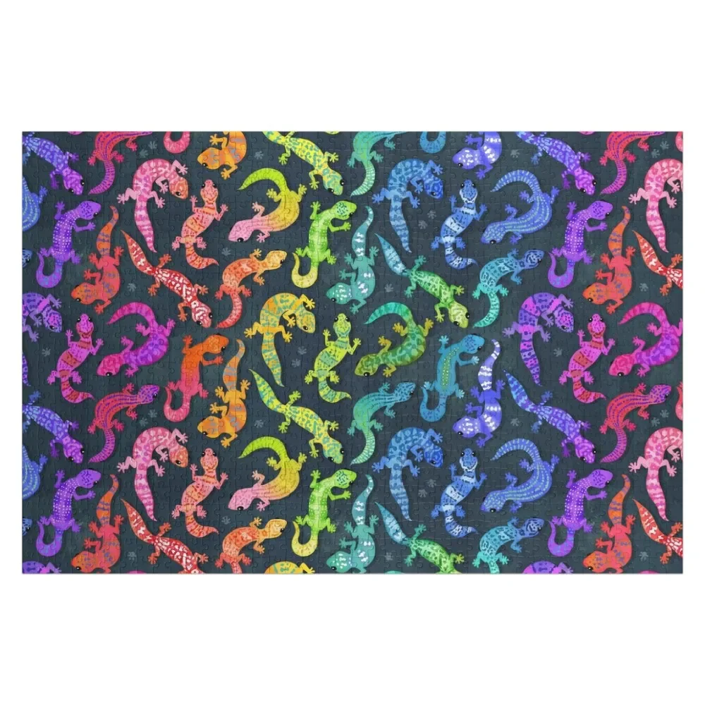 

Bright rainbow geckos Jigsaw Puzzle Adult Wooden Diorama Accessories Puzzle