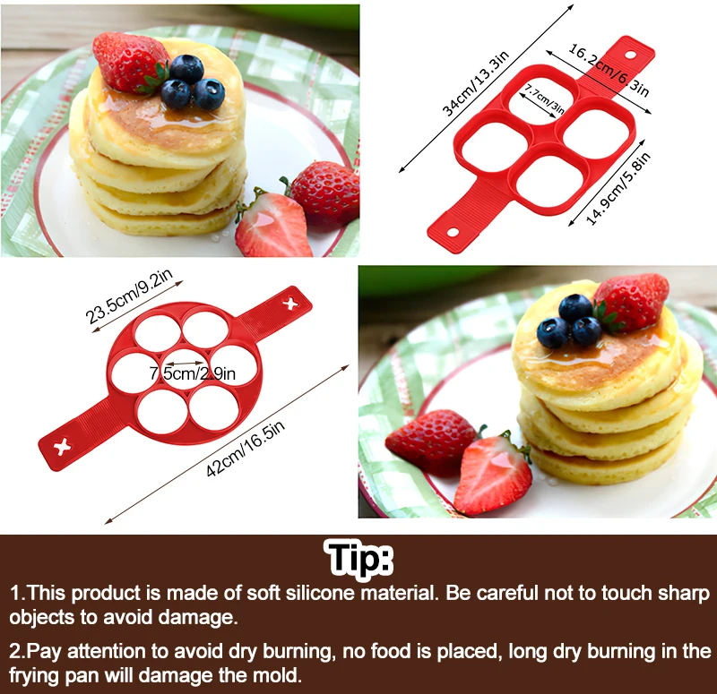 Shop Generic 4hole Silicone Mold E Pancake Ring Nonstick Omelet Mold
