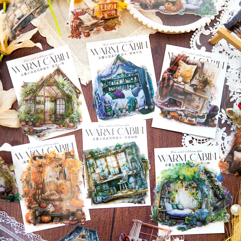 

10Pcs Warm House Series Vintage Scrapbook Sticker DIY Art Craft Retro Decals For Junk Journals Planner Diary Collage Album