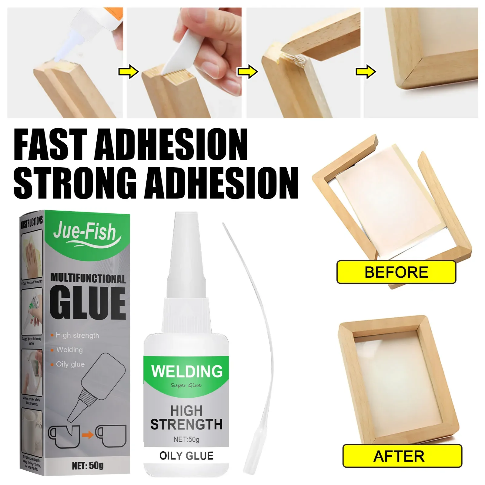 50g Universal Welding High Strength Oily Glue Super Adhesive Glue Strong Plastic Wood Ceramics Metal Soldering Agent
50g Universal Welding High Strength Oily Glue Super Adhesive Glue Strong Plastic Wood Ceramics Metal Soldering Agent