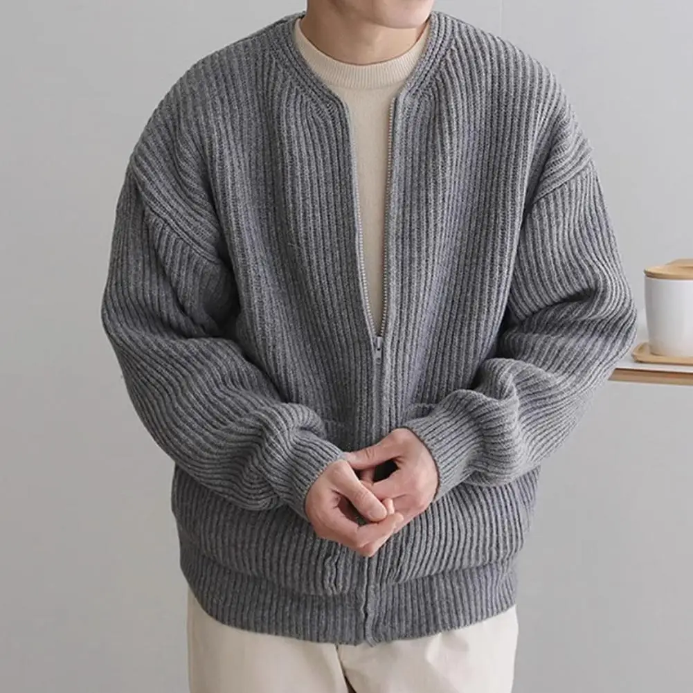Women Sweater Cardigan Men's Collarless Knitted Sweater Coat with Zipper Placket Pockets for Autumn Winter Outwear Sweater
Women Sweater Cardigan Men's Collarless Knitted Sweater Coat with Zipper Placket Pockets for Autumn Winter Outwear Sweater