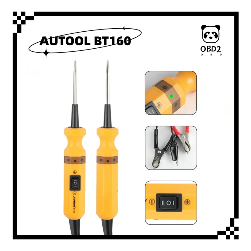 AUTOOL BT160 For 12V Car 24V Heavy Truck Circuit Tester Power Probe Car Diagnostic Tool Electric Voltage Integrated Scanner 
AUTOOL BT160 For 12V Car 24V Heavy Truck Circuit Tester Power Probe Car Diagnostic Tool Electric Voltage Integrated Scanner