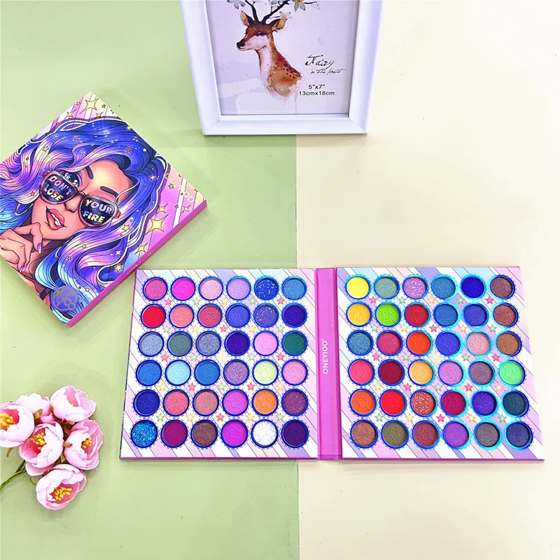 

72 Color Eyeshadow Palette Pressed Glitter Shimmer Matte Green Eye Shadow Palett Neon Metallic Makeup Cosmetics kawaii beauty