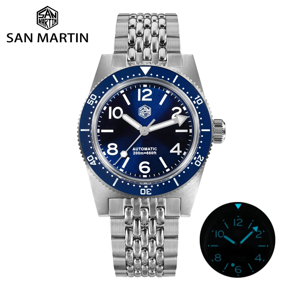 San Martin New 37mm 62Mas Men Luxury Diving Watch Automatic Mechanical Wristwatch Fly Adjustable Clasp Waterproof 200M BGW-9
San Martin New 37mm 62Mas Men Luxury Diving Watch Automatic Mechanical Wristwatch Fly Adjustable Clasp Waterproof 200M BGW-9