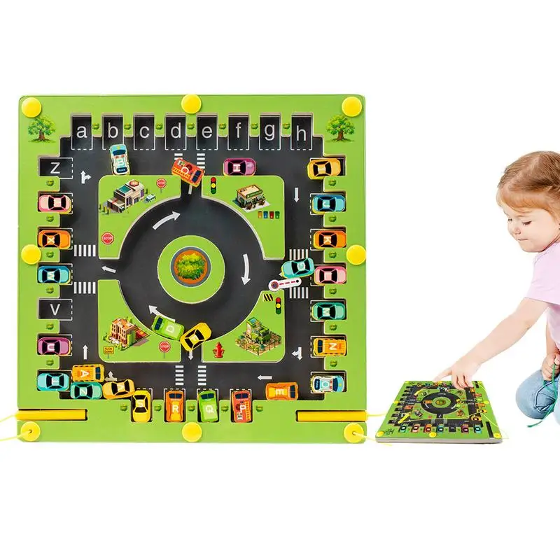 

Магнитный алфавит-лабиринт деревянный интерактивный Обучающие буквы настольная игра для мозга Монтессори координационные игрушки для рук и глаз для детей
