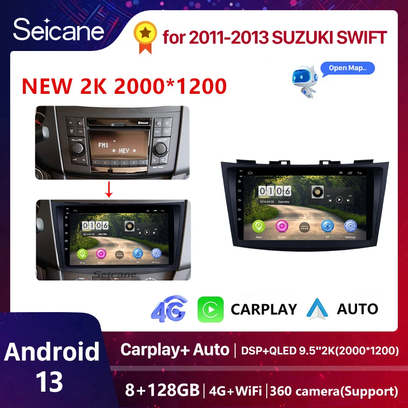 Автомагнитола Seicane для Suzuki Swift 4, 2011, 2012, 2013-2015, Восьмиядерный процессор, Android 13, GPS, 2DIN
Автомагнитола Seicane для Suzuki Swift 4, 2011, 2012, 2013-2015, Восьмиядерный процессор, Android 13, GPS, 2DIN