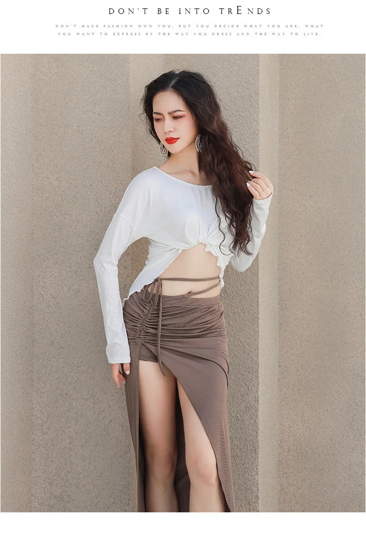 2022 Women New Belly Dance Practice Clothes Long-sleeved Top and Slit Skirt Professional Stage Show Performance Costume E22163
2022 Women New Belly Dance Practice Clothes Long-sleeved Top and Slit Skirt Professional Stage Show Performance Costume E22163
