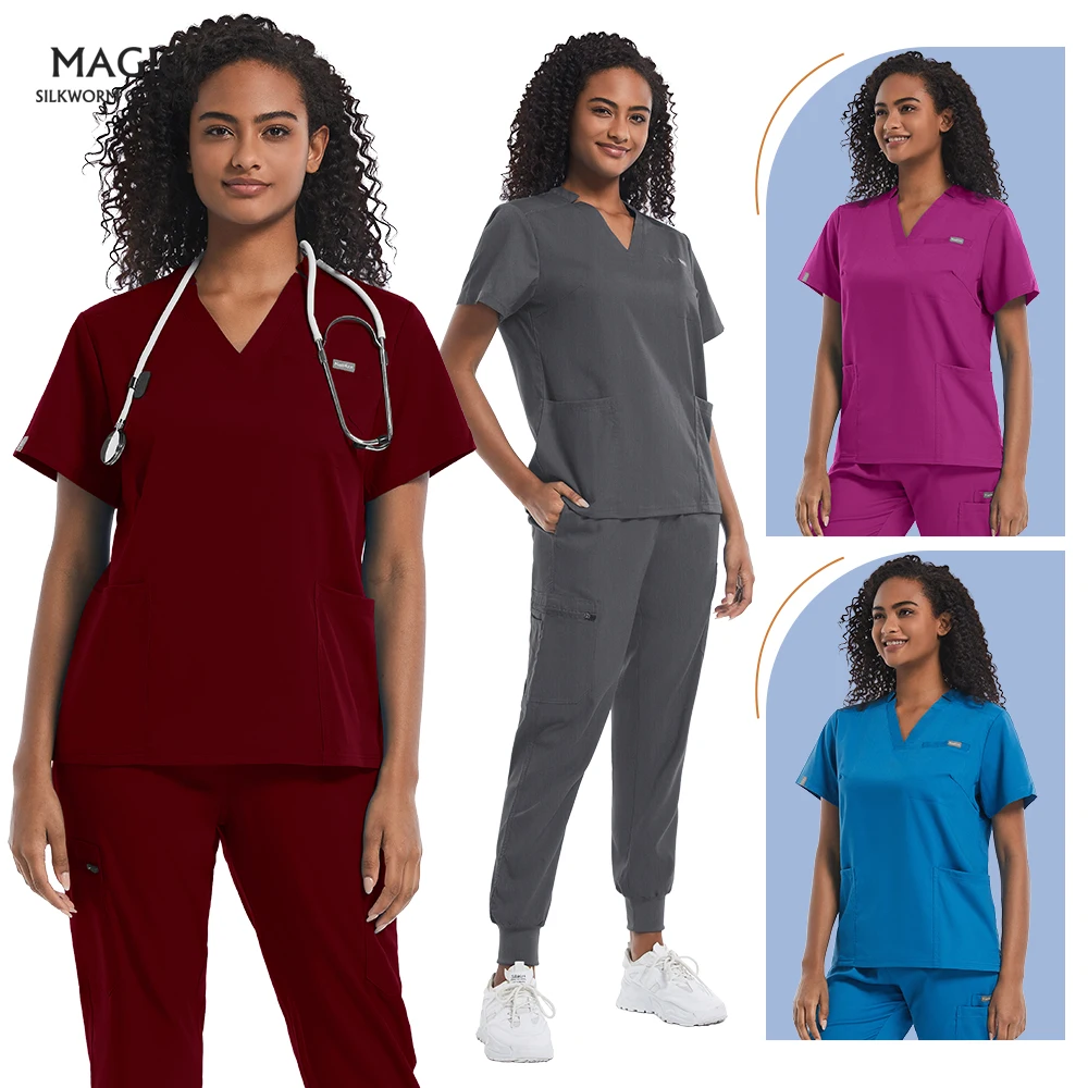 

Scrubs Sets Women Nurse Accessories Medical Uniform Slim Fit Hospital Doctor Suits Dental Clinic Workwear Surgical Work Clothing