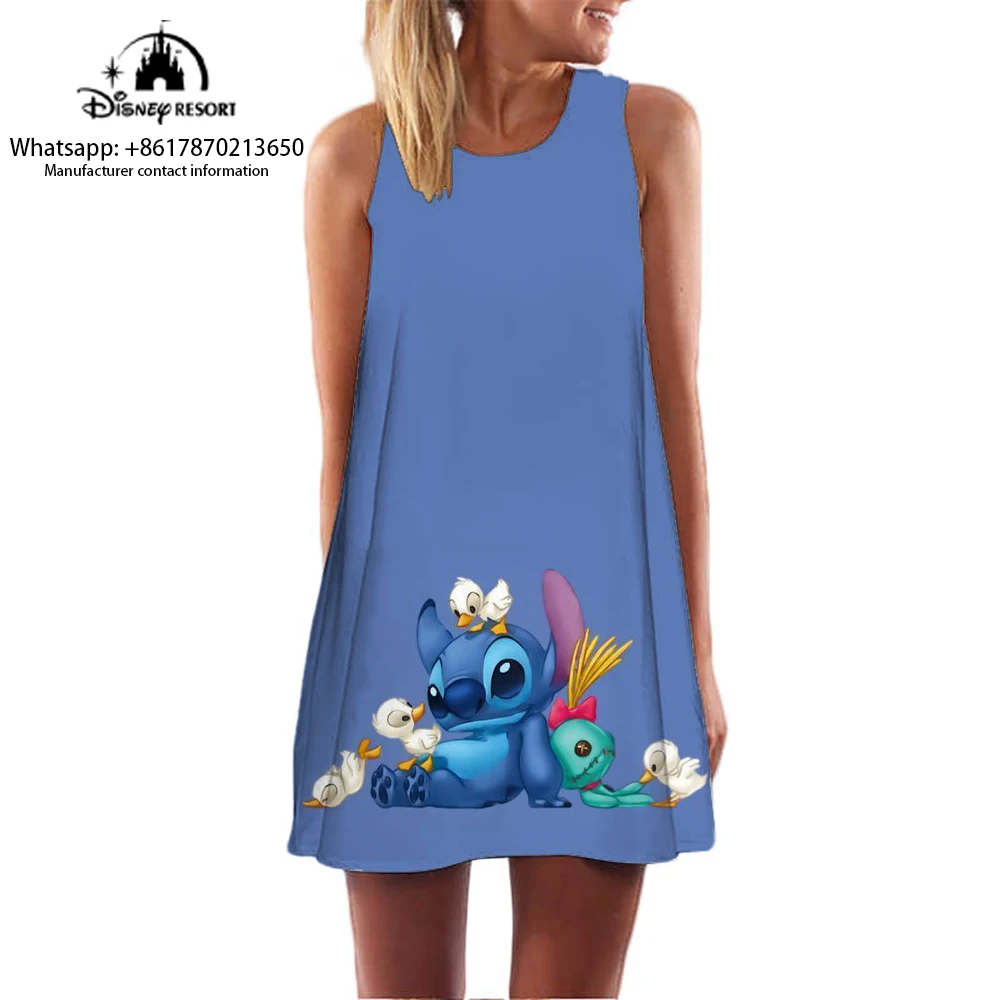 2023 Bohemian Style Women's O Neck Dress Summer New Stitch Anime Beach Club New Disney 3D Print Sleeveless Dress Streetwear
2023 Bohemian Style Women's O Neck Dress Summer New Stitch Anime Beach Club New Disney 3D Print Sleeveless Dress Streetwear