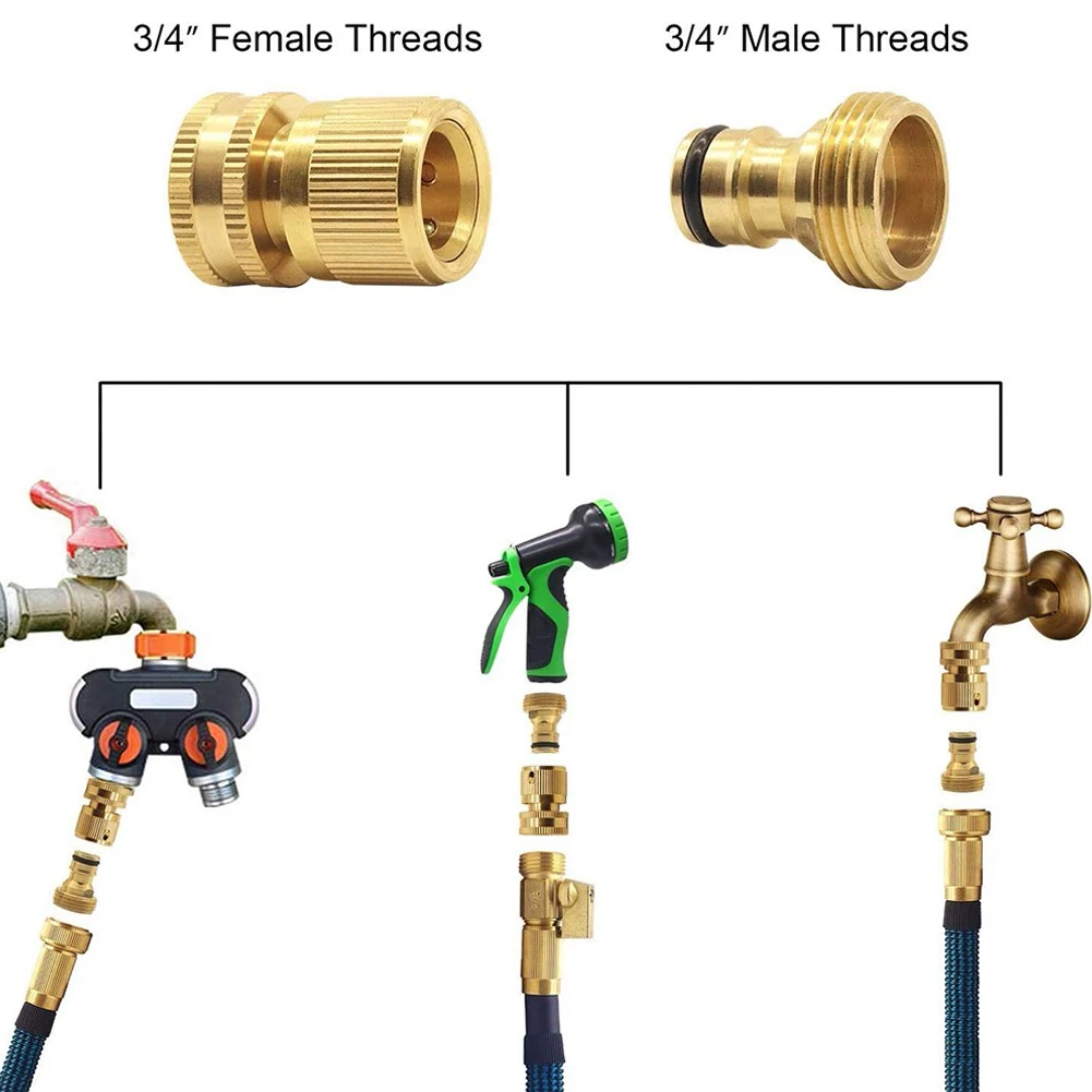 Garden Accessories Quick Connector Garden Yard Brass For 3/4 Inch Water Hose Garden Hoses Male & Female Quick Connector
Garden Accessories Quick Connector Garden Yard Brass For 3/4 Inch Water Hose Garden Hoses Male & Female Quick Connector