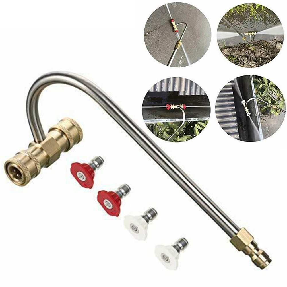 Gutter Cleaner Attachment For Pressure Washer With 4 Nozzles Tips 1/4 Inch High Pressure Washer Cleaner Extension Rod With 4 Noz
Gutter Cleaner Attachment For Pressure Washer With 4 Nozzles Tips 1/4 Inch High Pressure Washer Cleaner Extension Rod With 4 Noz