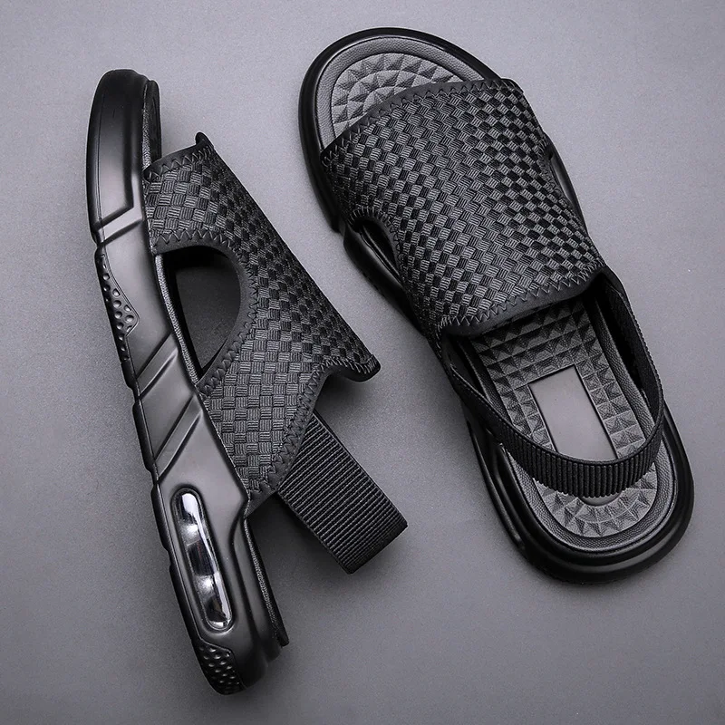 New Men Sandals Summer Fashion Cushion Casual Shoes Comfortable Street Cool Soft Sole Beach Shoes Black Knit Sandals
New Men Sandals Summer Fashion Cushion Casual Shoes Comfortable Street Cool Soft Sole Beach Shoes Black Knit Sandals