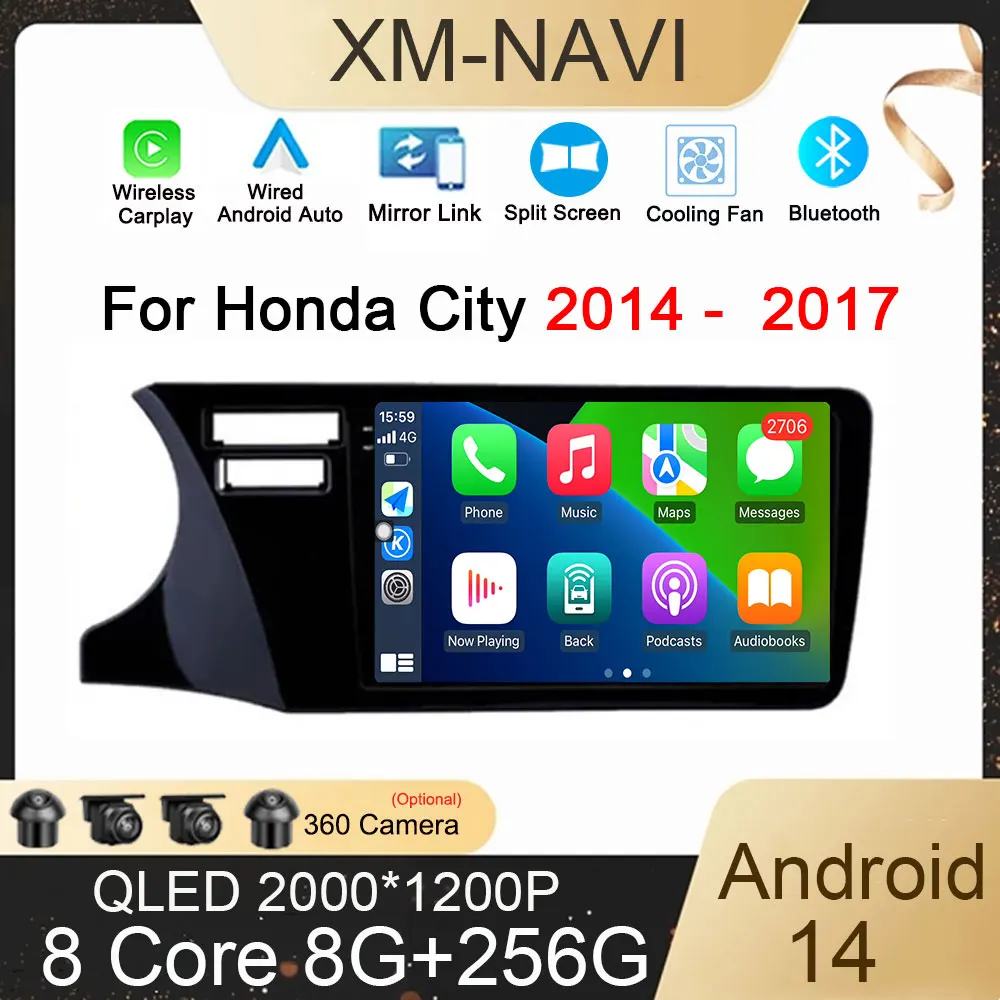 Для Honda City 2014 2015 2016 2017 Android 14 автомобильное радио мультимедийный видеоплеер Навигация стерео GPS Carplay Android Авто 4G
Для Honda City 2014 2015 2016 2017 Android 14 автомобильное радио мультимедийный видеоплеер Навигация стерео GPS Carplay Android Авто 4G