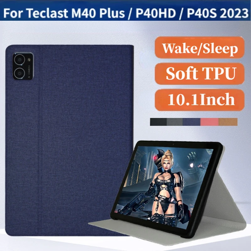 

2023 New For Teclast P40HD P40S Tablet 10.1" M40 Plus Cover PU Leather Case with Auto Wake Function Stand Flip Case