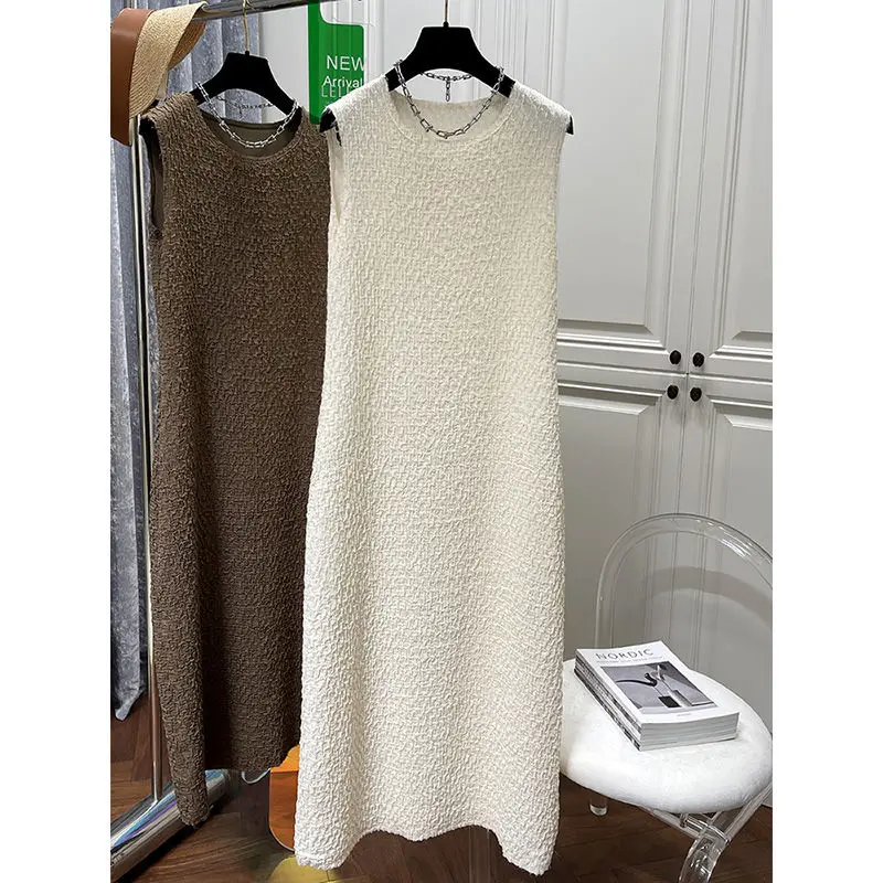 Pleated Sleeveless Solid Round Neck Long Casual Summer Dresses for Women 2024 Ladies Cotton Linen Loose Women Clothes C21
Pleated Sleeveless Solid Round Neck Long Casual Summer Dresses for Women 2024 Ladies Cotton Linen Loose Women Clothes C21