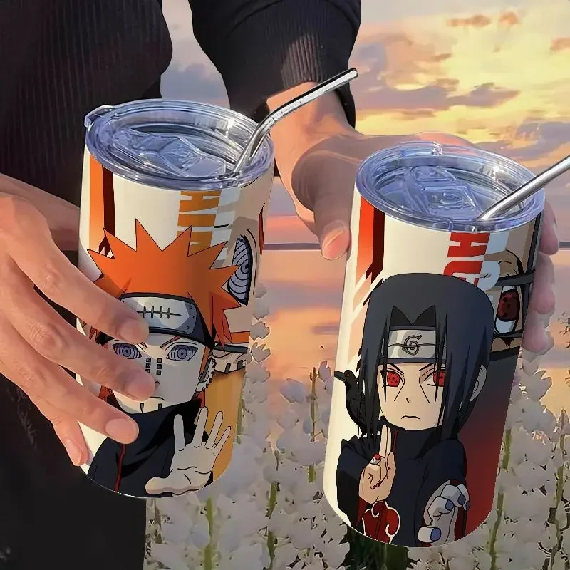 

Naruto Sasuke Thermos Cup with Straw Handy Cup Coffee Cup Ins High-looking Portable Stainless Steel Male and Female Students