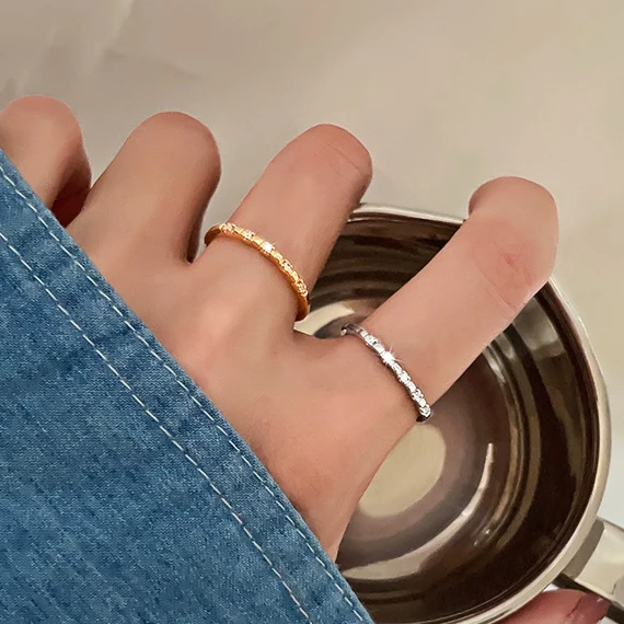 

Регулируемые кольца MEETSOFT из серебра 925 пробы с цирконом для женщин, Изящные Ювелирные изделия, доступны милые аксессуары для помолвки и предложения