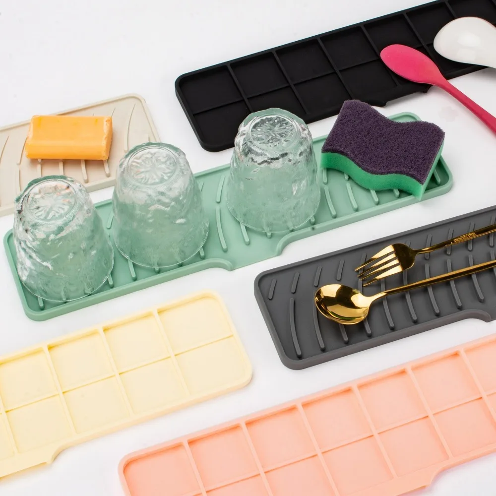 New Silicone Sink Splash Guard Anti-spray Foldable Drainage Mat Multipurpose with 5°Incline Slope Faucet Splash Pad Bathroom New Silicone Sink Splash Guard Anti-spray Foldable Drainage Mat Multipurpose with 5°Incline Slope Faucet Splash Pad Bathroom