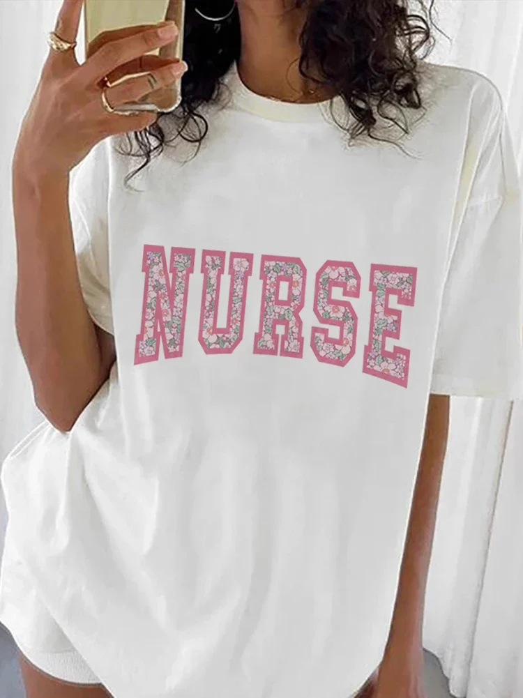 Nurse Letter Printed T-Shirt for Women's Cute Short Sleeved Women's Printed Summer 90s Fashion Style Women's Aesthetic T-Shirt
Nurse Letter Printed T-Shirt for Women's Cute Short Sleeved Women's Printed Summer 90s Fashion Style Women's Aesthetic T-Shirt