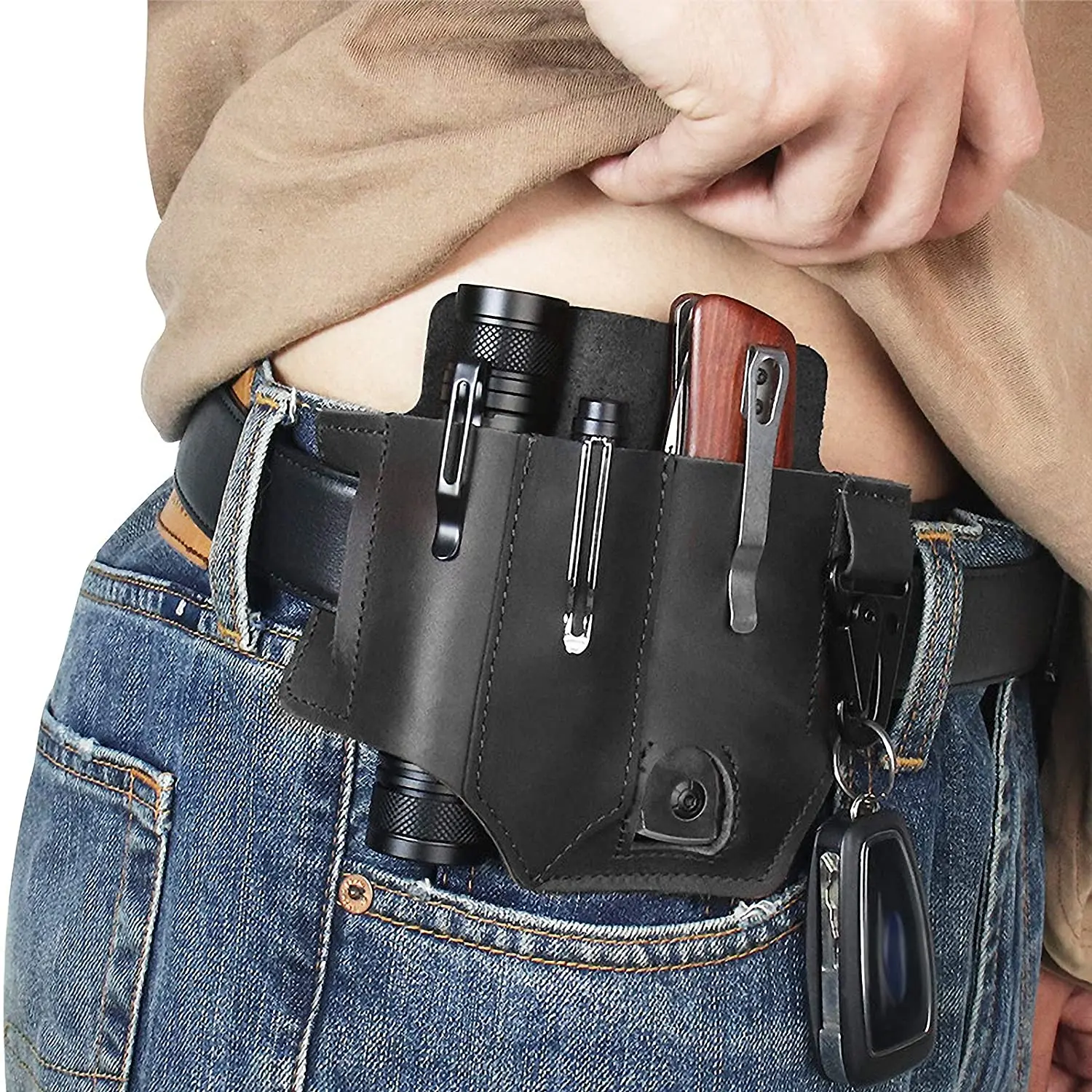 Tactical Multitool Leather Sheath for Man EDC Pocket Organizer Belt Tool Pouch with Pen Holder Key Fob Flashlight Pouch Brown
Tactical Multitool Leather Sheath for Man EDC Pocket Organizer Belt Tool Pouch with Pen Holder Key Fob Flashlight Pouch Brown