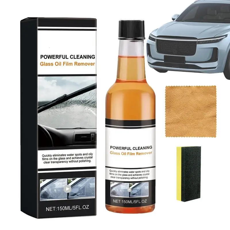 

Water Spot Remover For Cars 150ml Dirt Stain Remover With Towel And Sponge Car Glass Care Professional Automotive Cleaning