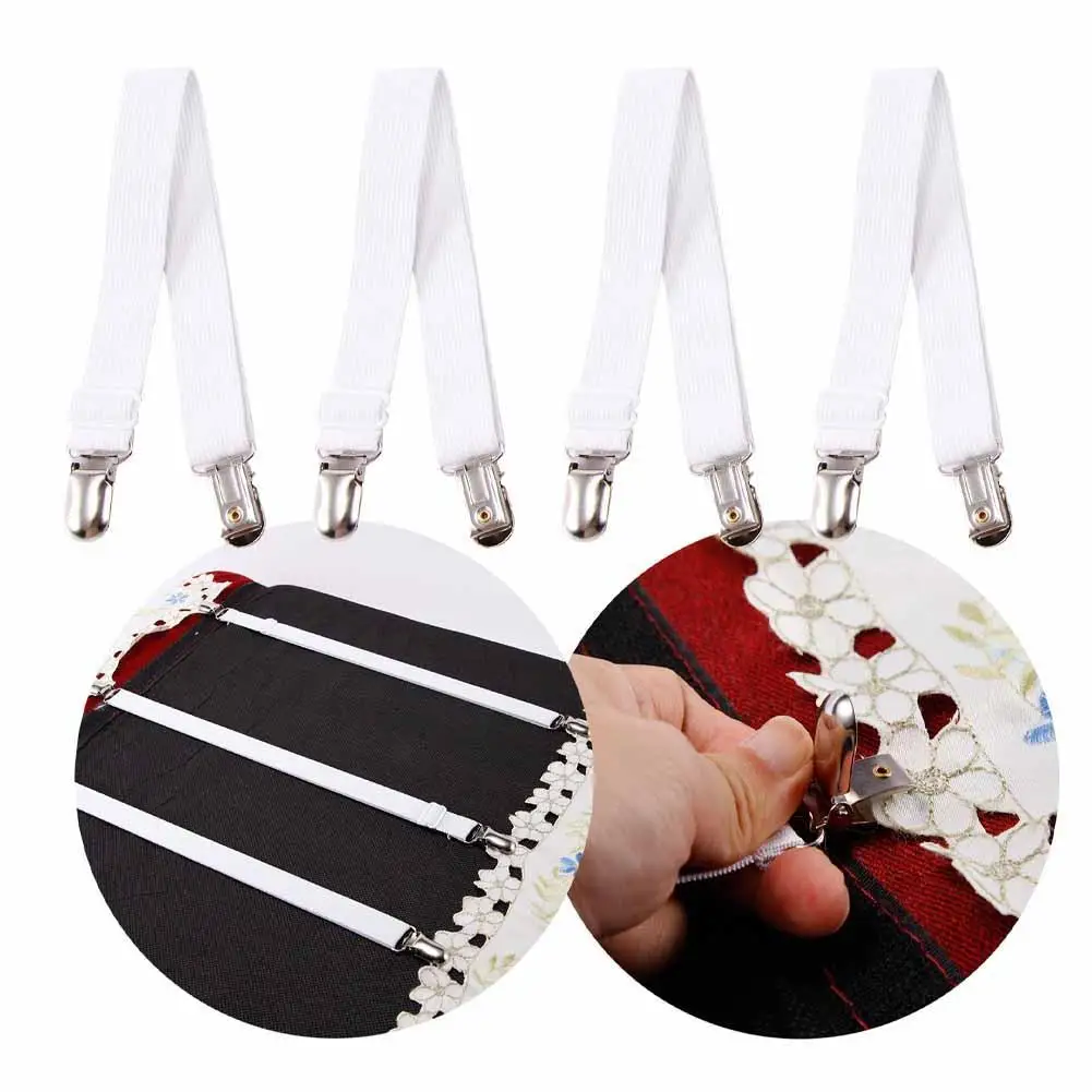 4pcs Elastic Bed Sheet Strip Fastener Bed Sheet Grippers Belt Adjustable Fixing Clip Table Cloth Bed Buckle Wholesale
4pcs Elastic Bed Sheet Strip Fastener Bed Sheet Grippers Belt Adjustable Fixing Clip Table Cloth Bed Buckle Wholesale