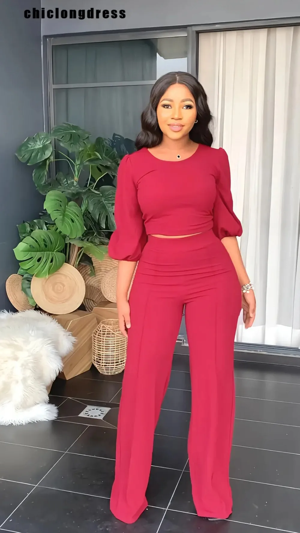 Women's Casual Two Piece Set, Lantern Sleeve T-Shirt, Wide-leg Long Pants, Solid Suit, Summer Fashion, 2021
Women's Casual Two Piece Set, Lantern Sleeve T-Shirt, Wide-leg Long Pants, Solid Suit, Summer Fashion, 2021