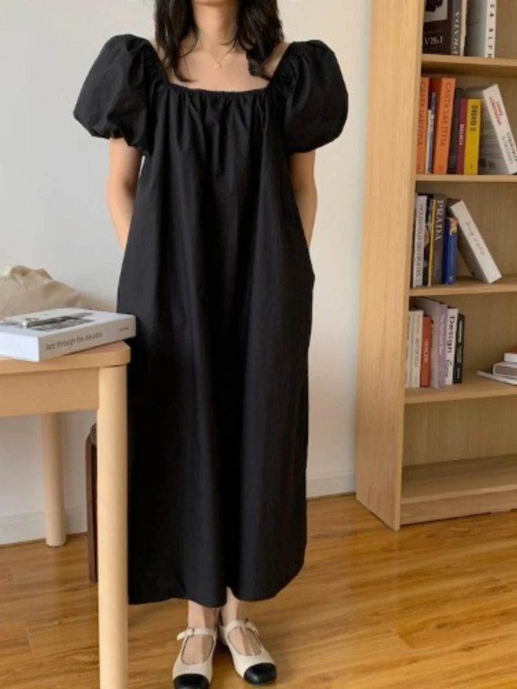 Korean Chic Spring and Summer New French Temperament Square Neck Puff Sleeve Dress Loose and Thin High-end Long Skirt Women
Korean Chic Spring and Summer New French Temperament Square Neck Puff Sleeve Dress Loose and Thin High-end Long Skirt Women