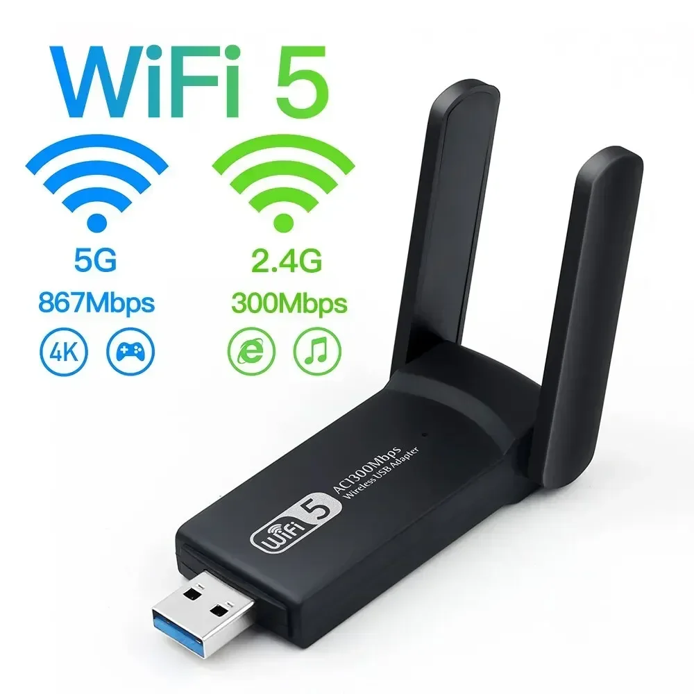 

1300Mbps USB3.0 WiFi Adapter Dual Band 2.4G 5Ghz Wireless WiFi Dongle Antenna USB Ethernet Network Card Receiver For PC Computer