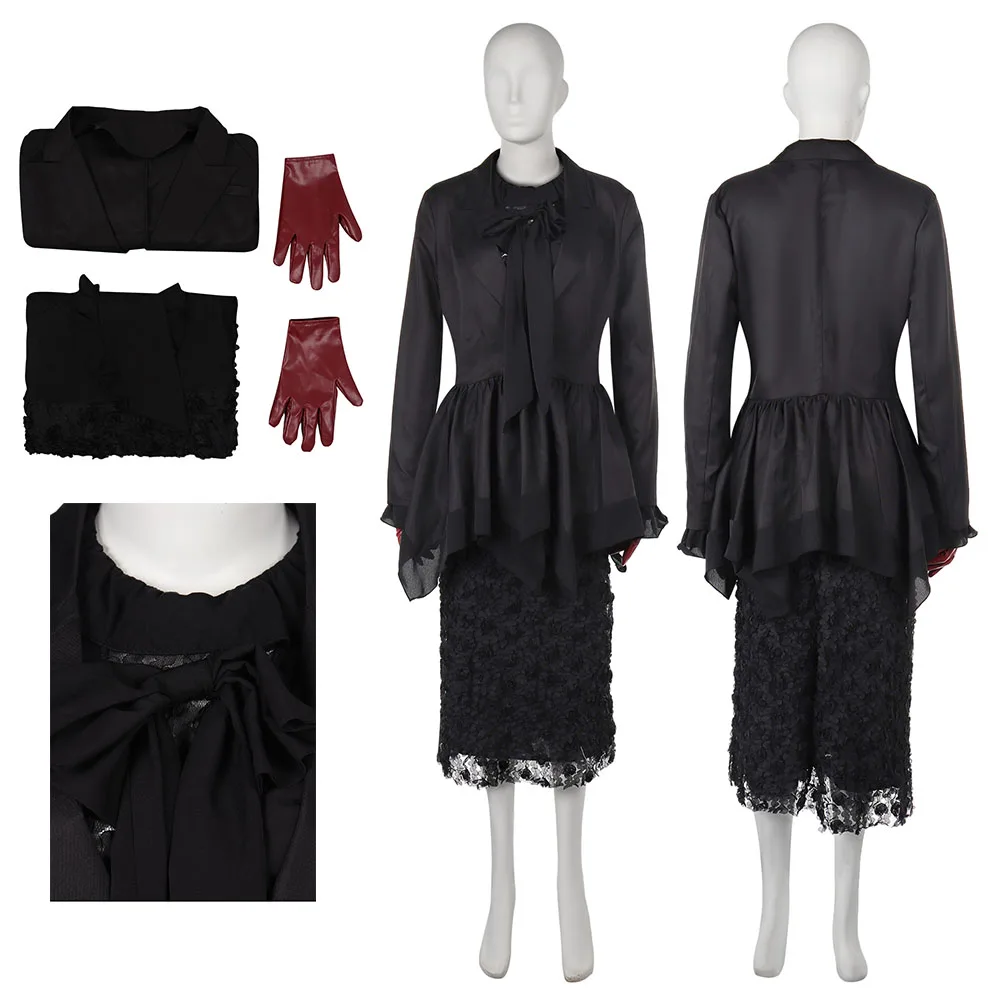 Ivy Cosplay Costume Black Dress Coat Gloves TV Horror Story S12 Fantasy Disguise Outfits Halloween Carnival Party Role Play Suit
Ivy Cosplay Costume Black Dress Coat Gloves TV Horror Story S12 Fantasy Disguise Outfits Halloween Carnival Party Role Play Suit
