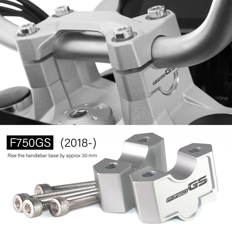 

For BMW F750GS F 750 GS F750 GS 2018- 2022 2021 Handlebar Riser Clamp CNC Handle Bar Lift Extend Adapter Mount Height Up 30MM