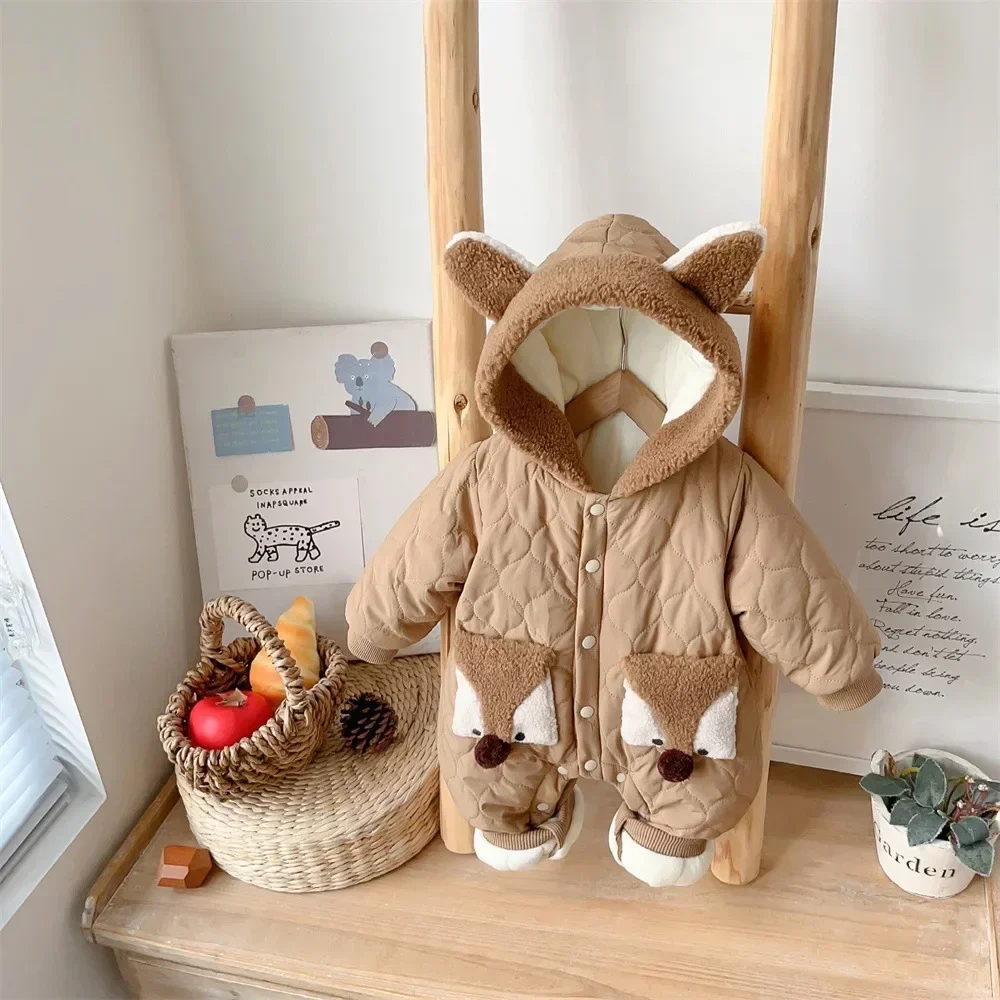 Winter New in Kids Baby Girls Boys Cartoon Fox Jumpsuits - Thick Hooded Single-breasted Plush One-pieces , Toddler Cute Romper
Winter New in Kids Baby Girls Boys Cartoon Fox Jumpsuits - Thick Hooded Single-breasted Plush One-pieces , Toddler Cute Romper