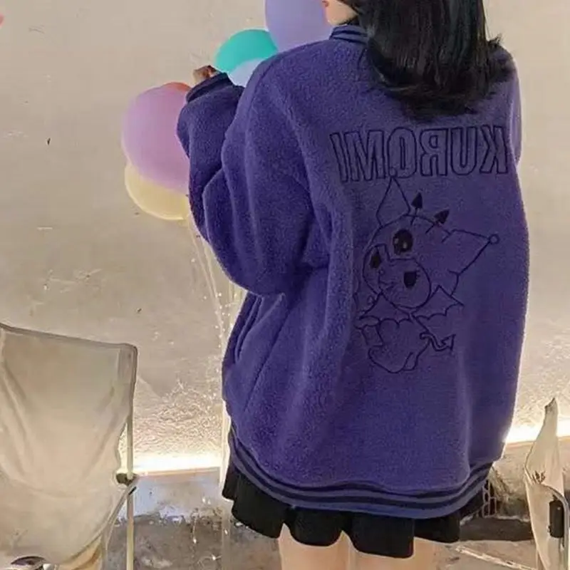 New Kawaii Sanrios Kuromi Baseball Uniform Loose Fitting Jacket Cartoon Winter Versatile Plush Girl Birthday Gift For Children
New Kawaii Sanrios Kuromi Baseball Uniform Loose Fitting Jacket Cartoon Winter Versatile Plush Girl Birthday Gift For Children