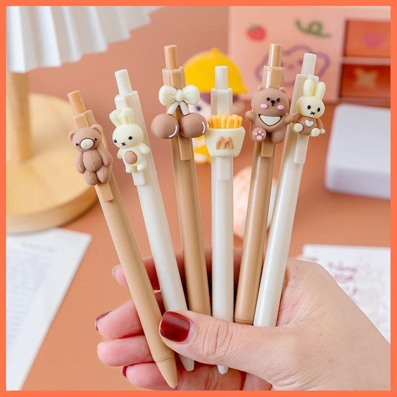 6Pcs/Lot Cute Cartoon Retractable Gel Pen 0.5mm Black Ink Bear Bunny Fox Neutral Pens Kawaii Stationery Office School Supplies
6Pcs/Lot Cute Cartoon Retractable Gel Pen 0.5mm Black Ink Bear Bunny Fox Neutral Pens Kawaii Stationery Office School Supplies