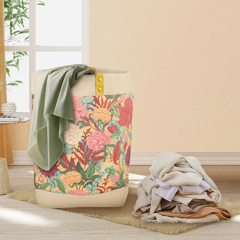 Dark Green Gold Lily Yellow Morning Glory Cotton Linen Laundry Basket 5 Household Daily Storage Baskets
Dark Green Gold Lily Yellow Morning Glory Cotton Linen Laundry Basket 5 Household Daily Storage Baskets