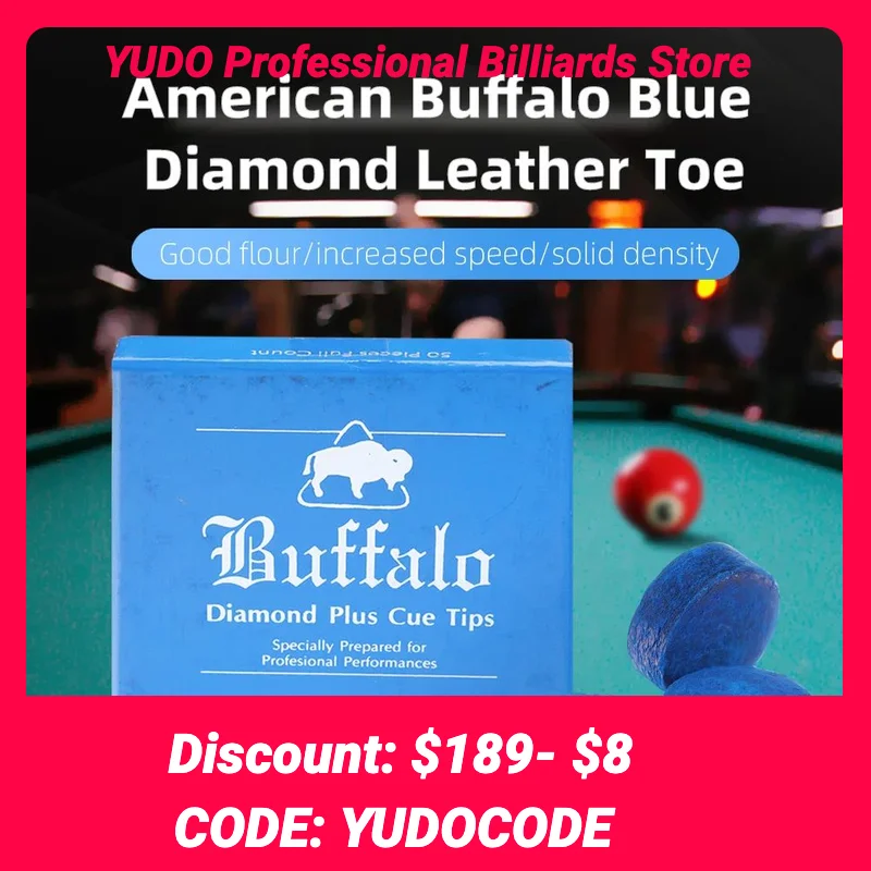 Original USA Buffalo Snooker Tips 11mm 13mm Medium Blue Diamond Plus Tips Blue Leather Tips Carom Pool Billiard Accessories
Original USA Buffalo Snooker Tips 11mm 13mm Medium Blue Diamond Plus Tips Blue Leather Tips Carom Pool Billiard Accessories