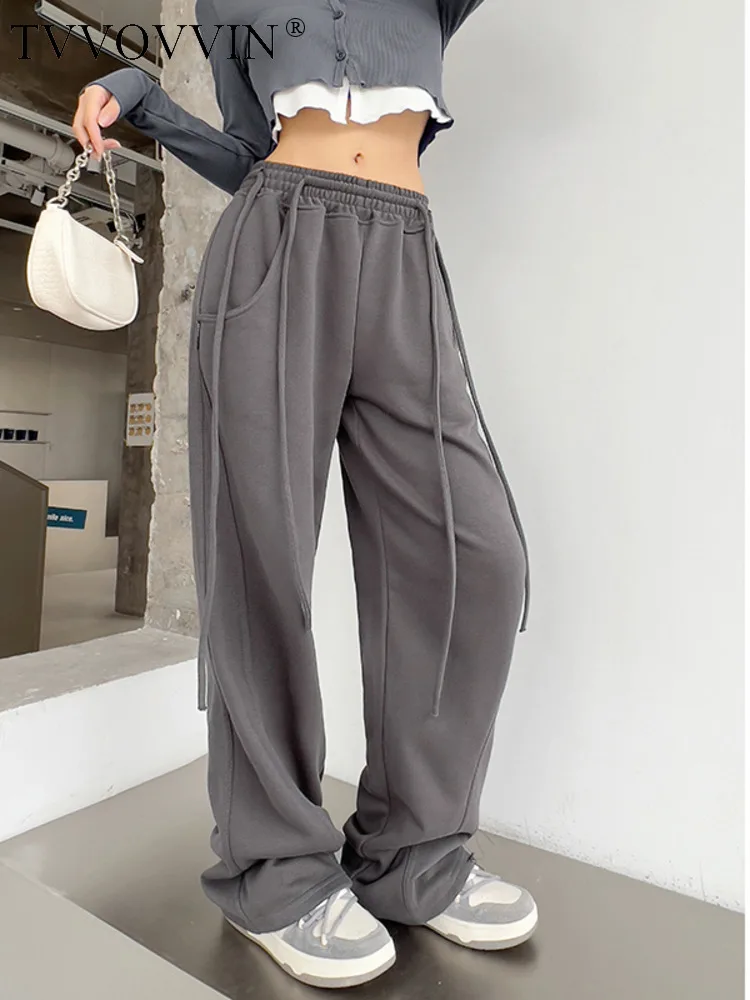 TVVOVVIN Spring And Autumn American Sports Pants Women Casual Loose Floor Pulling Straight Wide Leg Pants Spicy Girl Pants 1GZR 
TVVOVVIN Spring And Autumn American Sports Pants Women Casual Loose Floor Pulling Straight Wide Leg Pants Spicy Girl Pants 1GZR