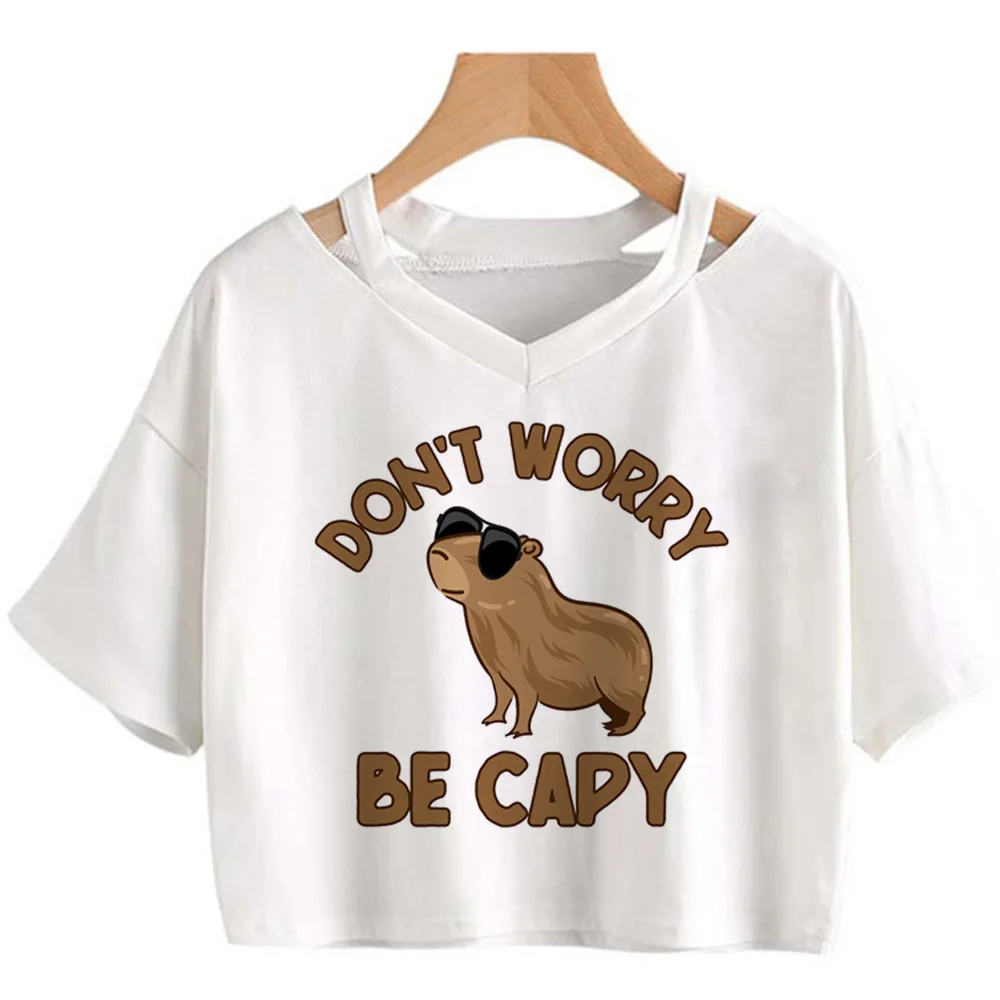 

Капибара, футболка, Женские Дизайнерские летние Аниме футболки, дизайнерская забавная Одежда Манга для девочек